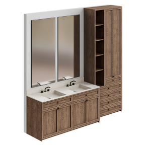 Дизайн ванной от Fauset с двумя раковинами