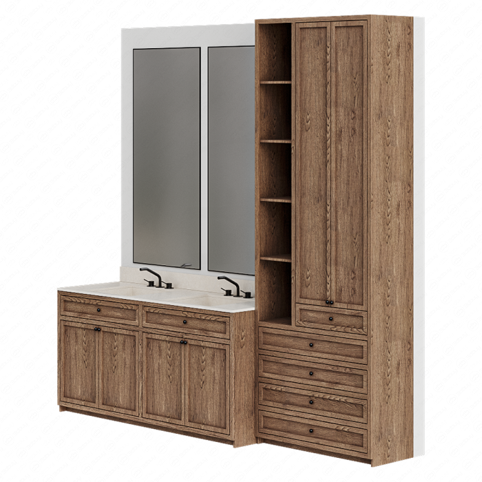 Дизайн ванной от Fauset с двумя раковинами