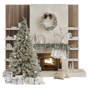 Новогодняя елка с камином