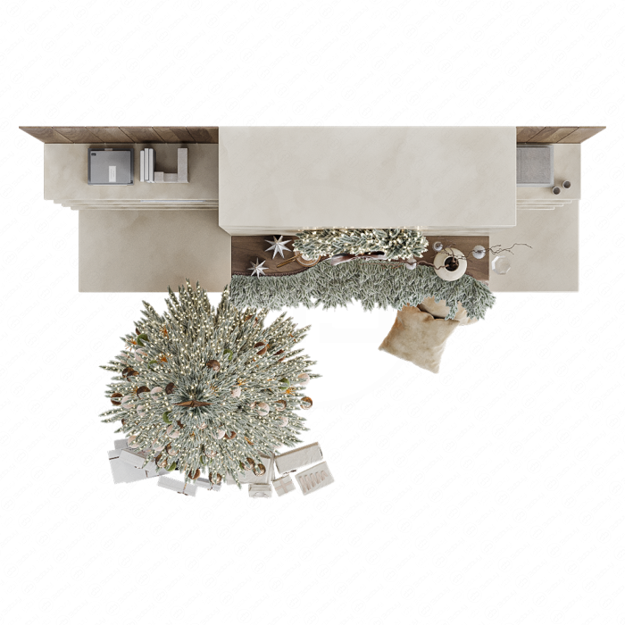 Новогодняя елка с камином