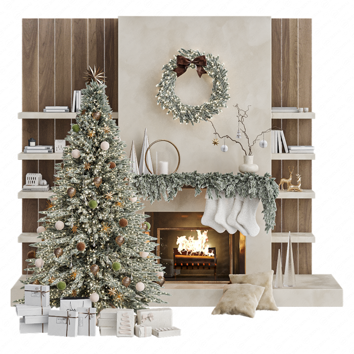 Новогодняя елка с камином