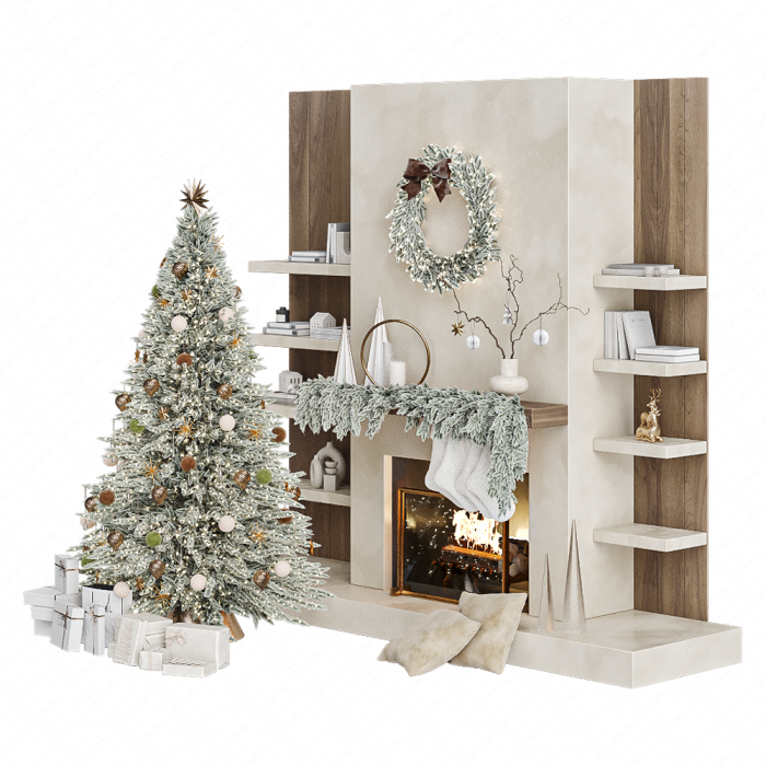 Новогодняя елка с камином