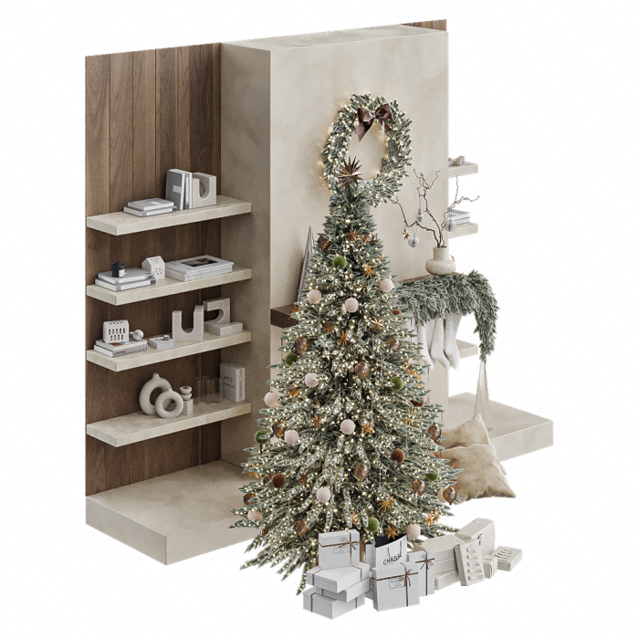 Новогодняя елка с камином