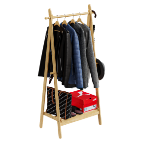LANGRIA bamboo floor-standing coat rack