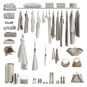 A set of women's clothing for a wardrobe.