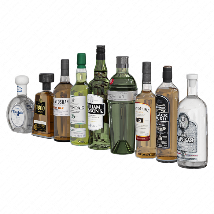 Бутылки алкоголя для бара