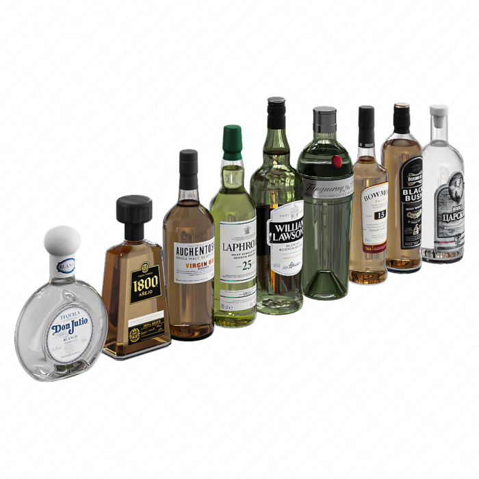 Бутылки алкоголя для бара