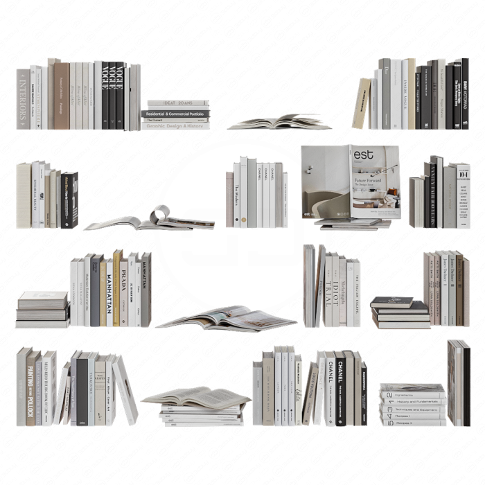 Книги и журналы для наполнения полок или столов