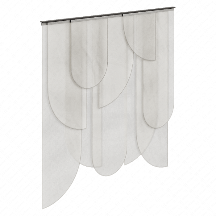 Многослойная панельная штора полупрозрачная