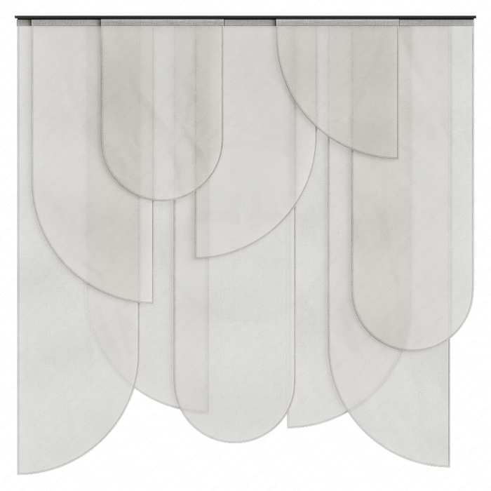 Многослойная панельная штора полупрозрачная