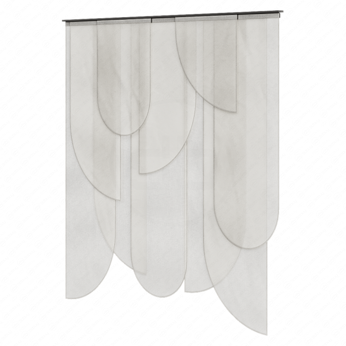 Многослойная панельная штора полупрозрачная