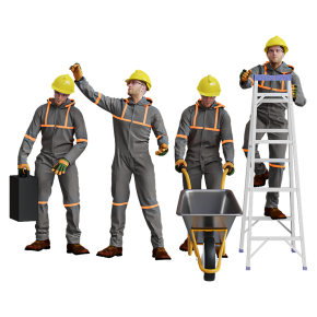 Рабочий человек 4 позы