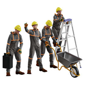 Рабочий человек 4 позы