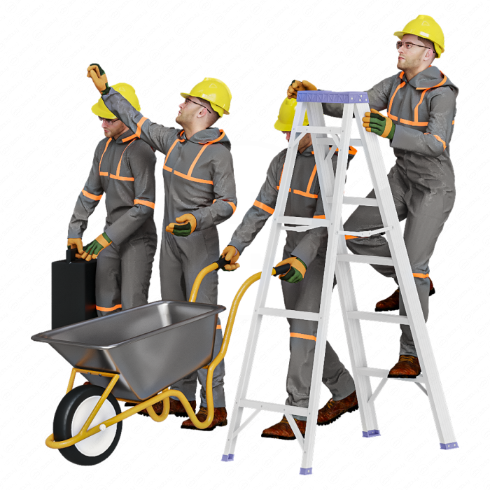 Рабочий человек 4 позы Рабочий человек 4 позы