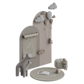 Decorative set for the nursery with a Huzzah doll