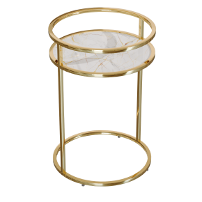 Garda Decor: стол журнальный (мраморное стекло с золотом), современный стиль