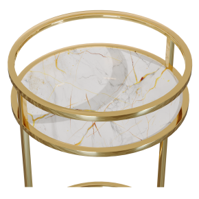 Garda Decor: стол журнальный (мраморное стекло с золотом), современный стиль