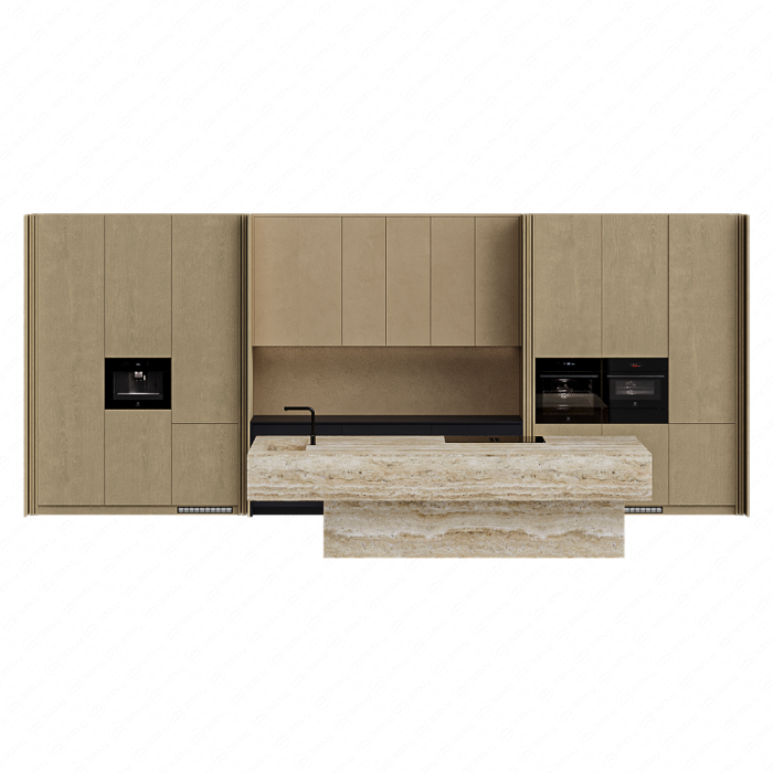 Кухня с островом песочного цвета Кухня с островом песочного цвета