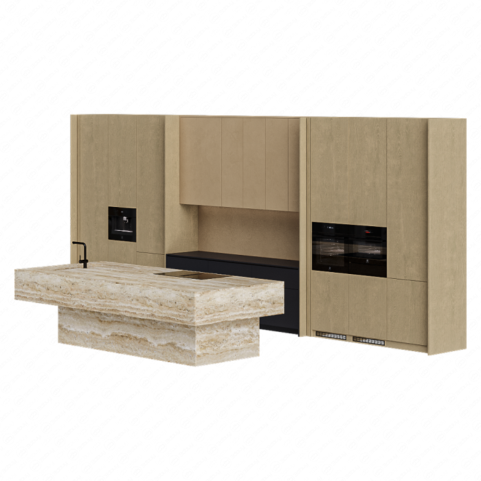 Кухня с островом песочного цвета Кухня с островом песочного цвета